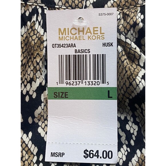 F. Michael Kors Top Size L Print Multicolor Long Sleeve Round Neck NWT $64 - Picture 11 of 11